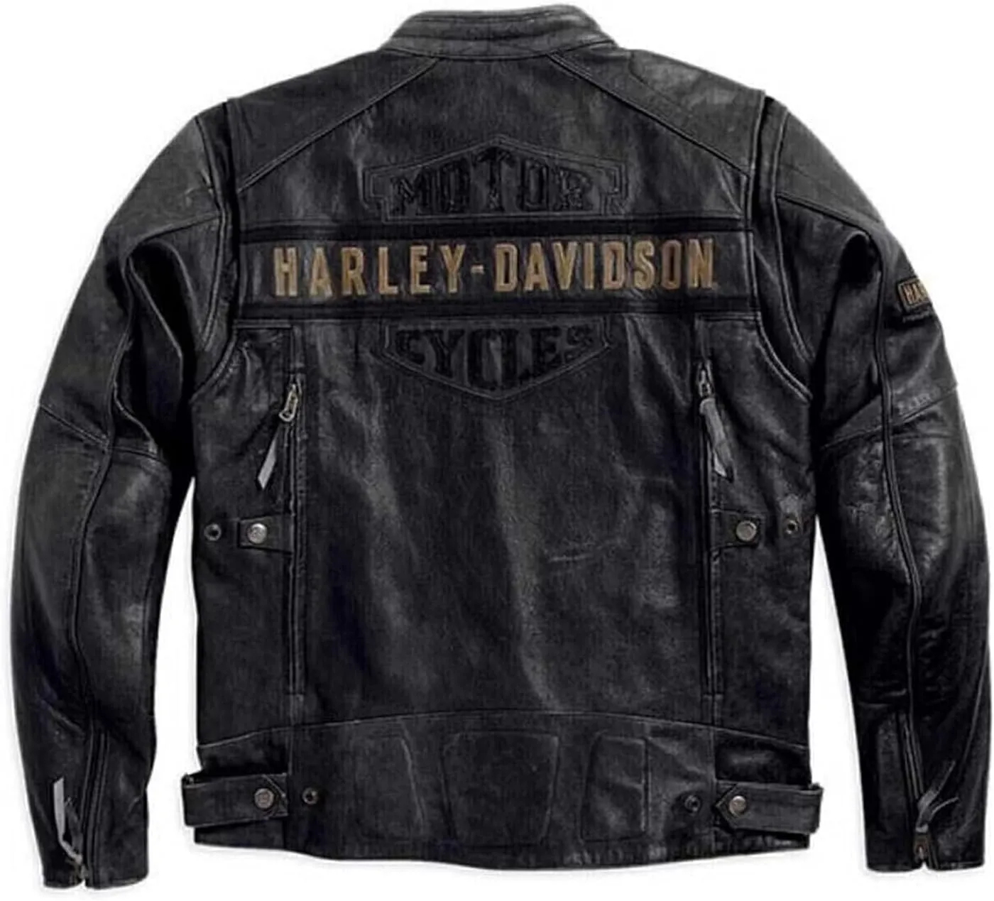 Men Classy Black Passing Link Triple Vent Vintage Moto Biker Leather Jacket for men