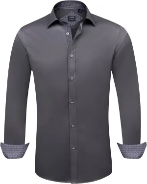 Men Dress Shirt Casual Button Down Long Sleeve Shirt Wrinkle Free Regular Fit Business Shirt