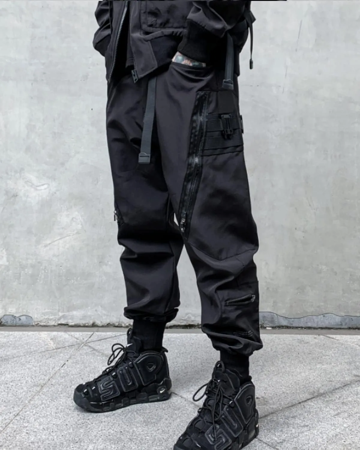 Men's Jogger Punk Cargo Baggy Techwear Hip Hop Harem Pants Streetwear Tactical Overalls