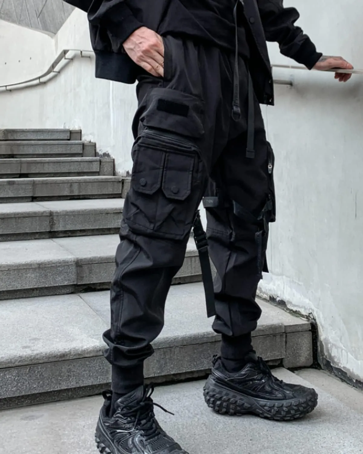 Men's Jogger Punk Cargo Baggy Techwear Hip Hop Harem Pants Streetwear Tactical Overalls
