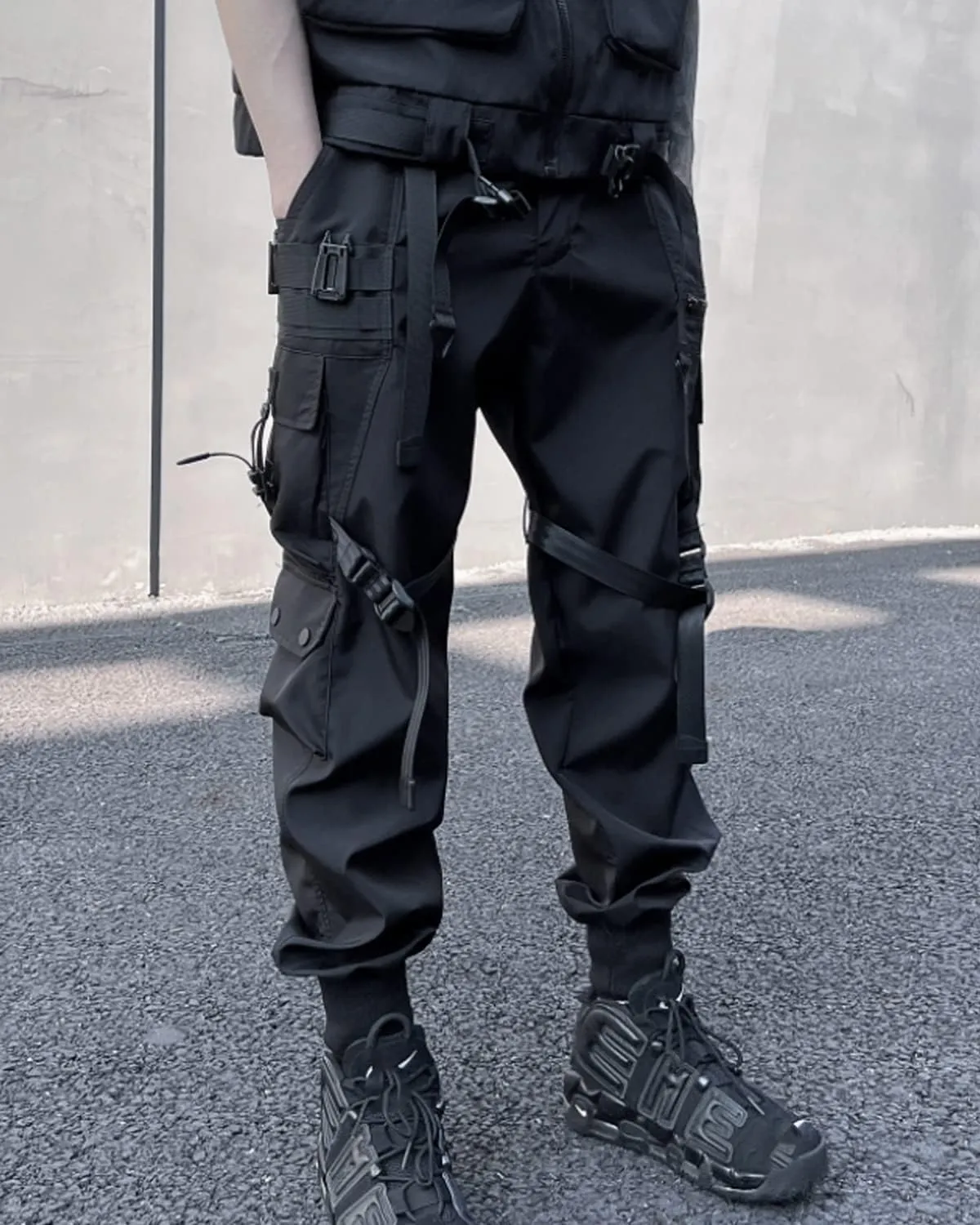 Men's Jogger Punk Cargo Baggy Techwear Hip Hop Harem Pants Streetwear Tactical Overalls