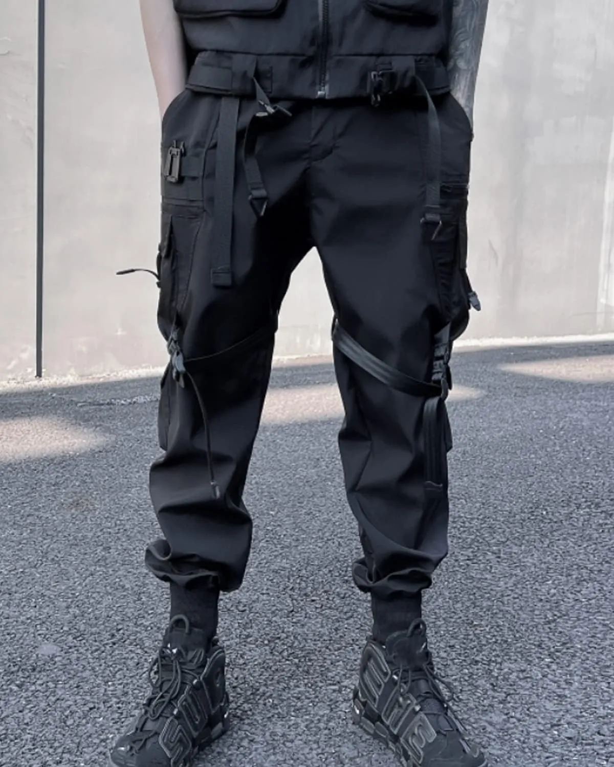 Men's Jogger Punk Cargo Baggy Techwear Hip Hop Harem Pants Streetwear Tactical Overalls