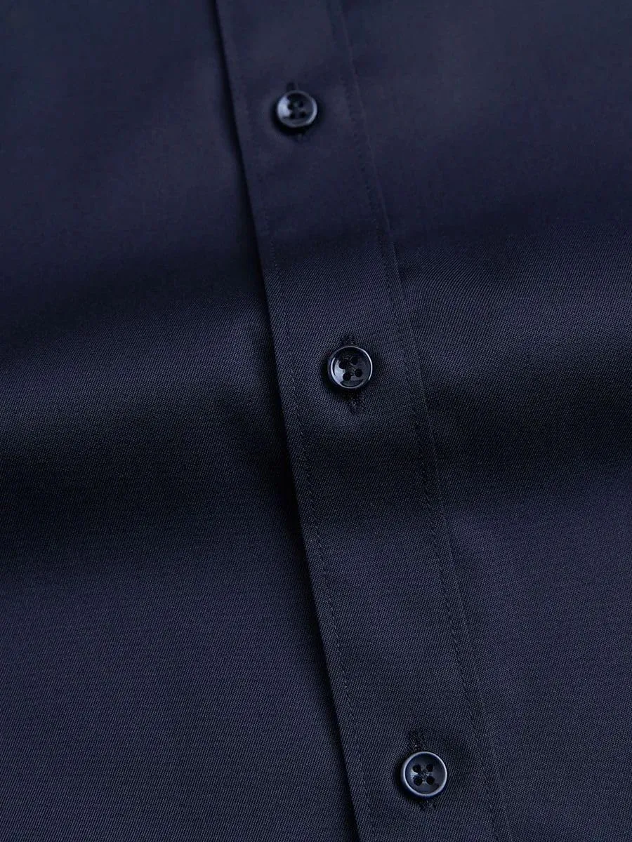 Men's Long Sleeved Slim Fitting Clothes White Business Casual Formal Inch Shirts Youth Spring Shirts