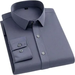 Men's Long Sleeved Slim Fitting Clothes White Business Casual Formal Inch Shirts Youth Spring Shirts