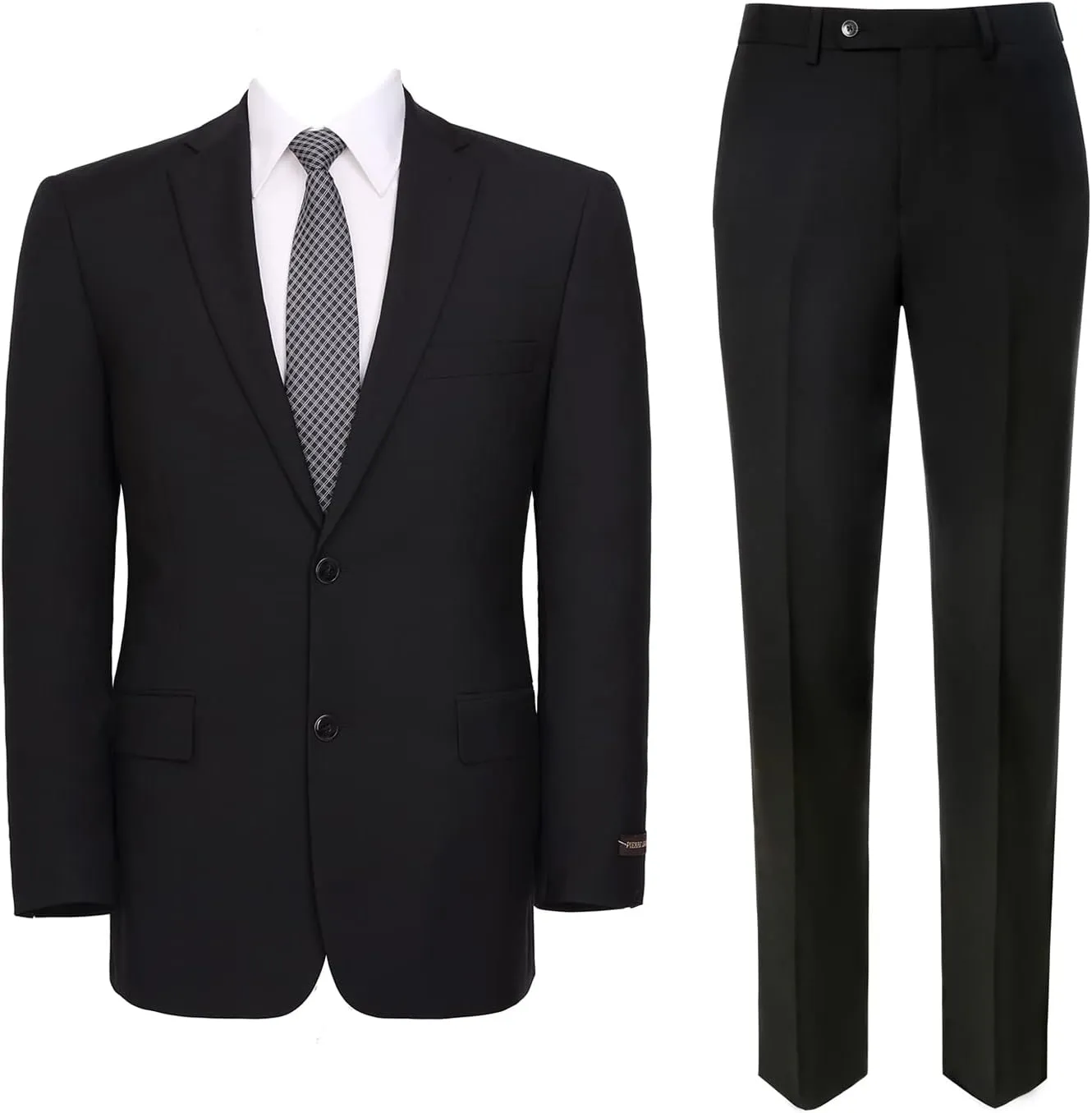 Men's Suit 2 Piece Classic Fit 2 Button Single Breasted Business Jacket Blazer Flat Pants Set