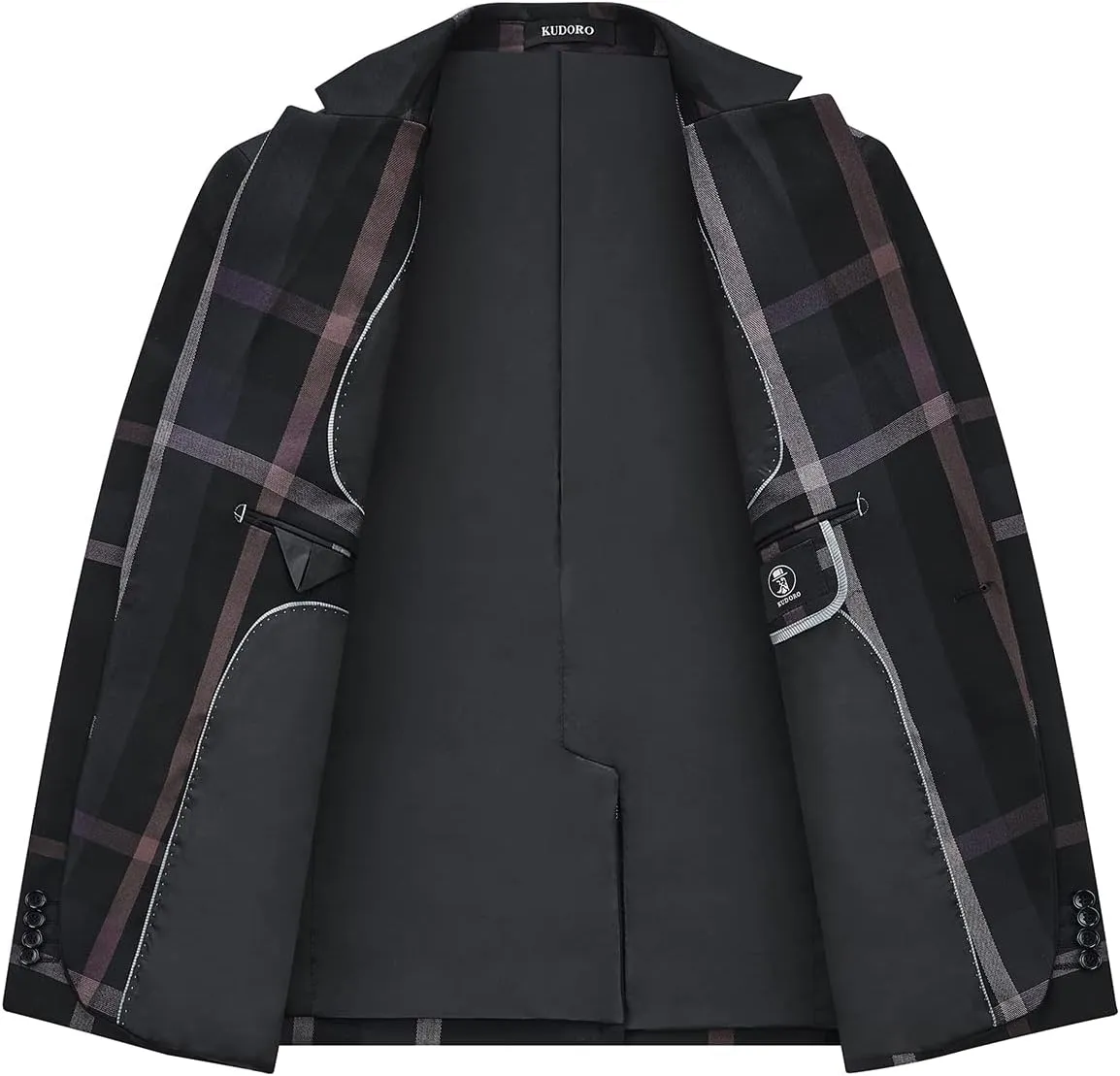 Mens Suits 3 Piece Check Plaid Suit Single Breasted One Button Jackets Formal Dress Party Prom Tuxedo Suits Blazer Set