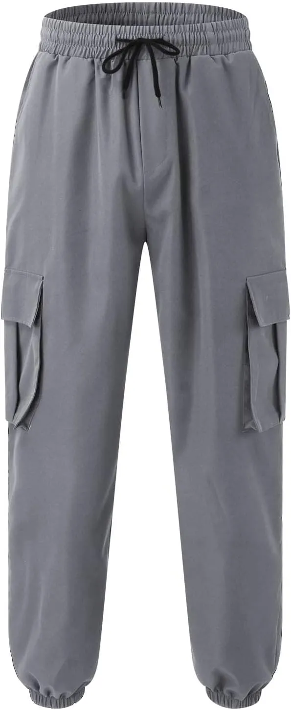 Mens Workout Cargo Sweatpants Cargo Pants Hiking Pant Workout Joggers Men's Reflective Cargo Pants Hiphop Punk Jogger