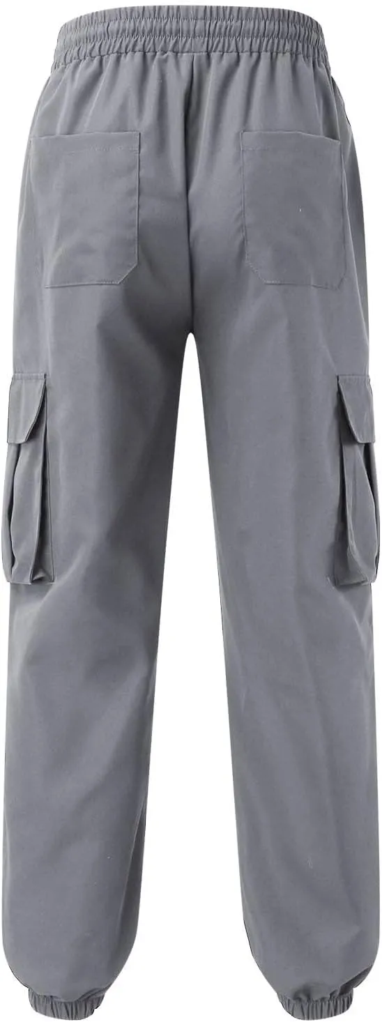 Mens Workout Cargo Sweatpants Cargo Pants Hiking Pant Workout Joggers Men's Reflective Cargo Pants Hiphop Punk Jogger