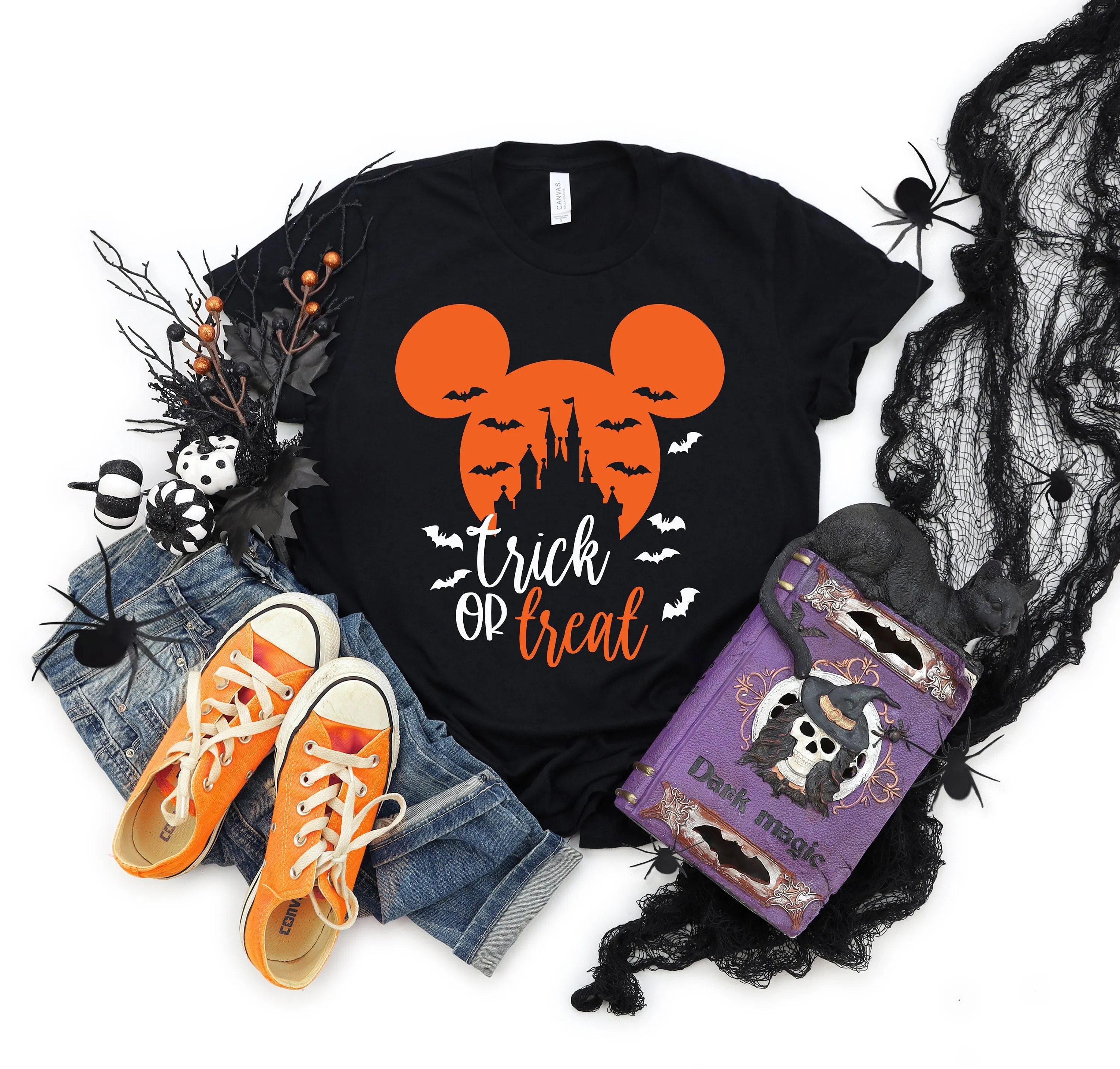 Mickey and Minnie Halloween Family Matching Shirts  - Castle Trick or Treat - Not So Scary