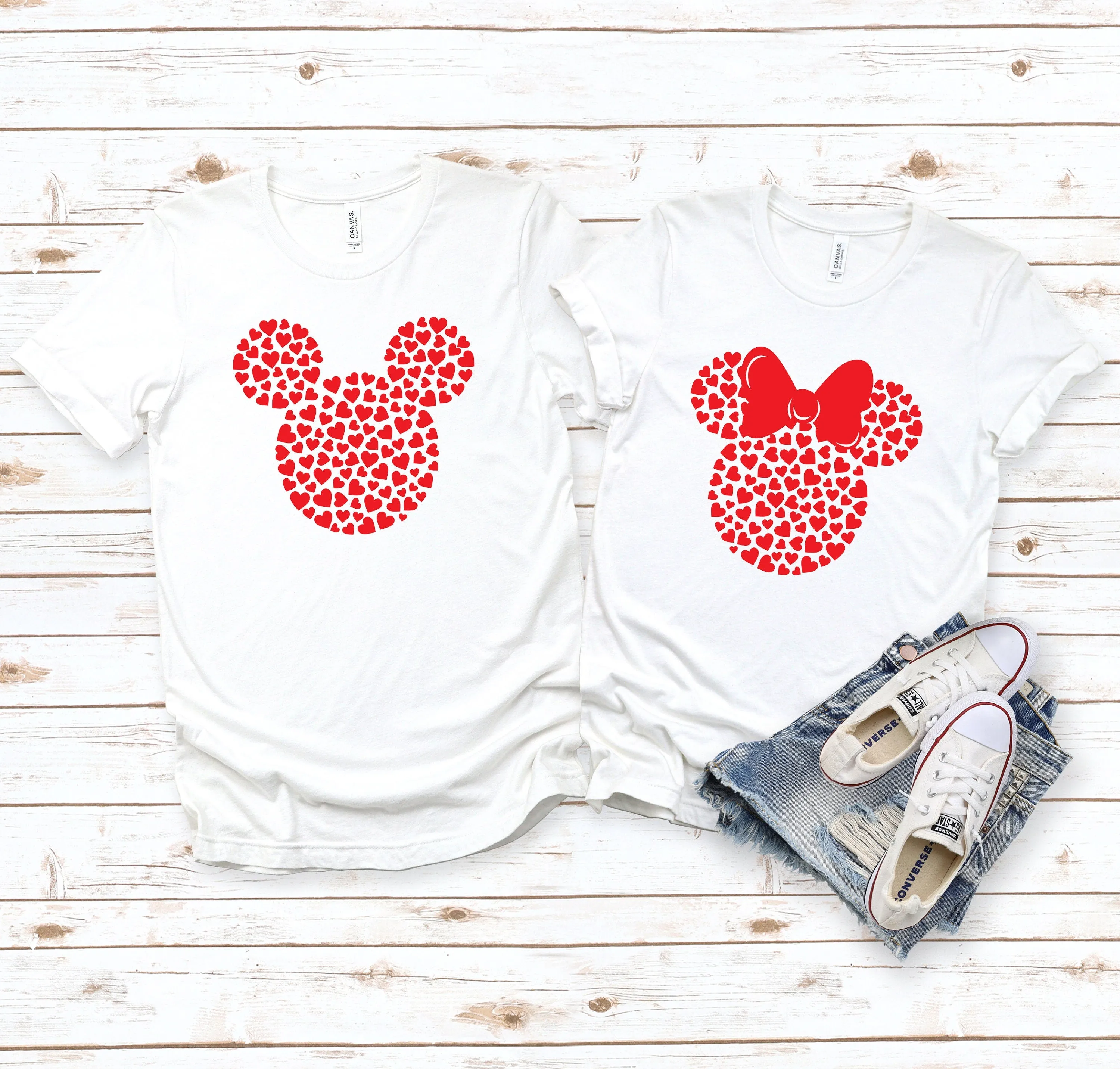 Minnie and Mickey Matching Shirts - Disney Couples - Valentines Day - Hearts