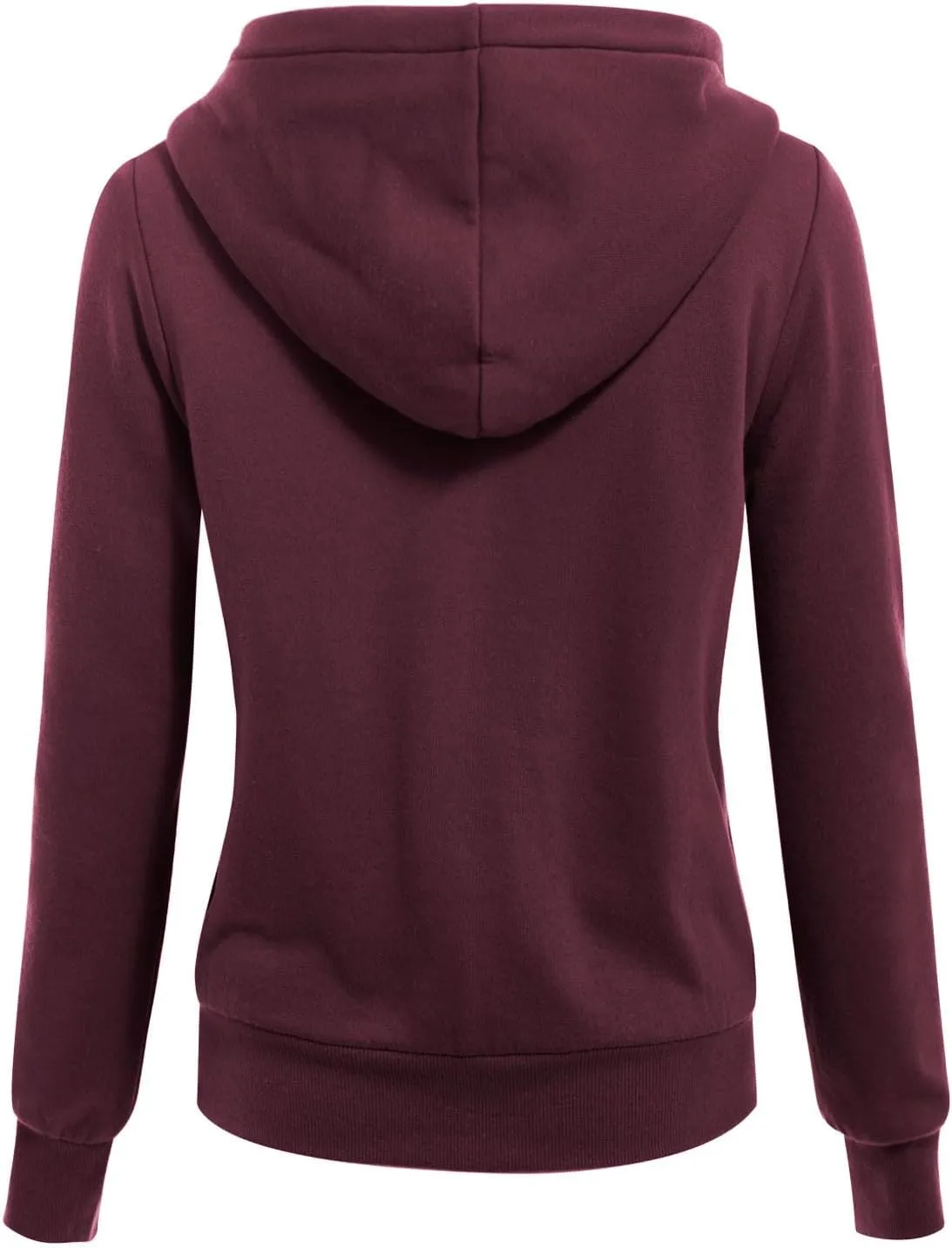 MixMatchy Women's Casual Basic Sherpa-Lined Fleece Full Zip Up Cozy Hooded Sweatshirt Jacket