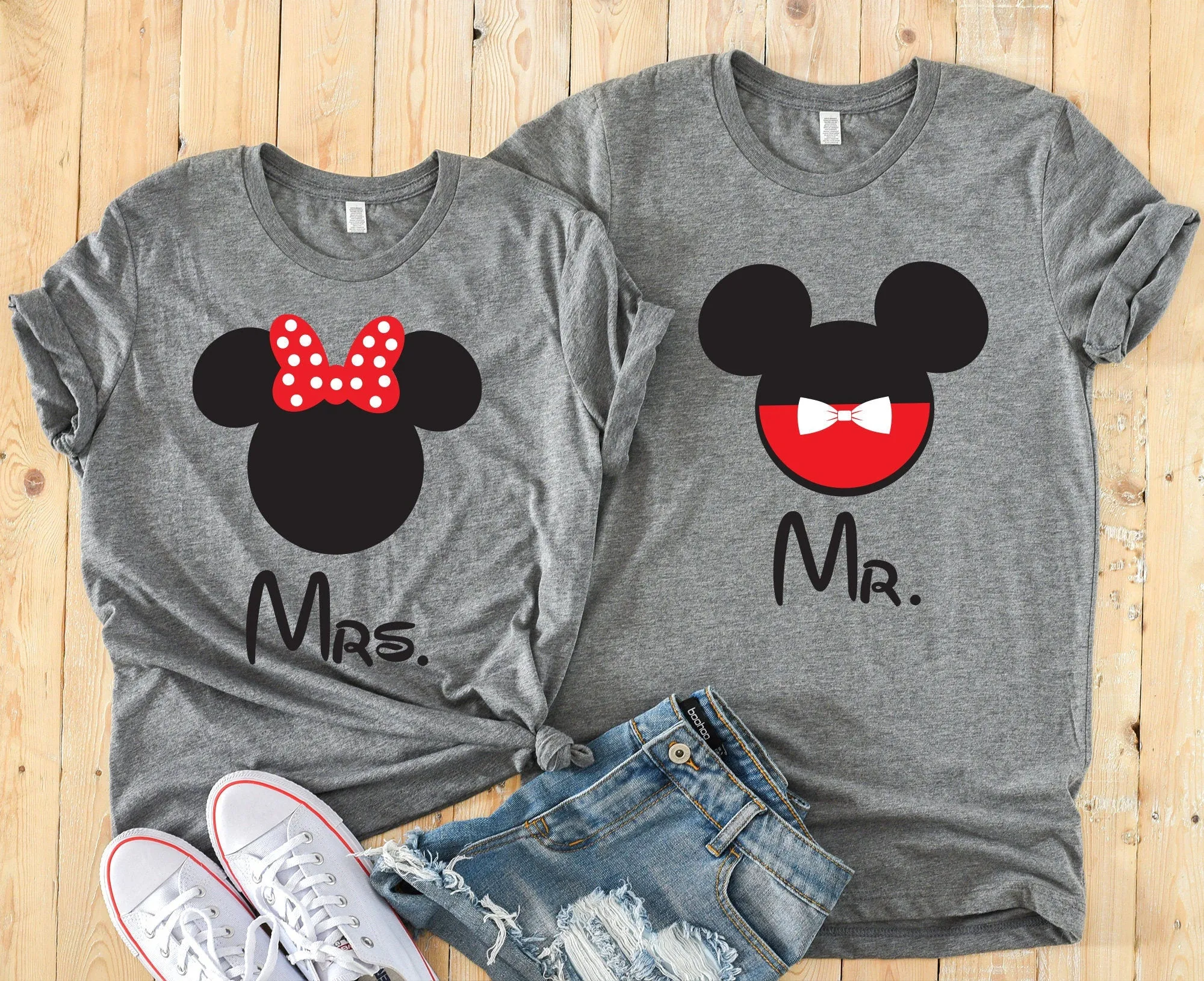 Mr. and Mrs. Minnie and Mickey Mouse Matching Disney Shirts - Disney Couples - Honeymoon - Anniversary