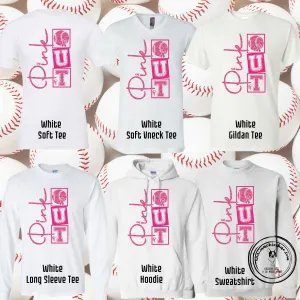 MSHS Baseball- Maverick Baseball Pink Out Squares White Gear