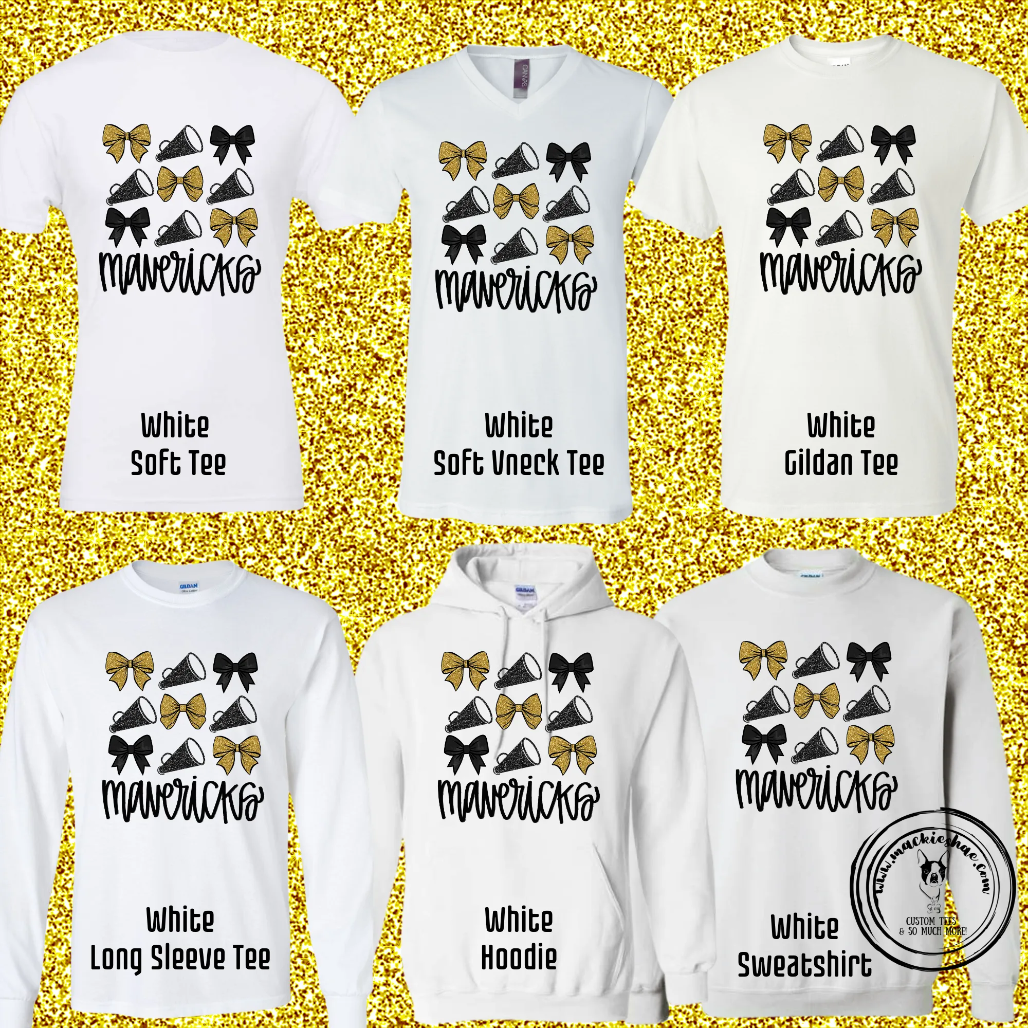 MSHS Cheer- Mavericks Cheer Bow & Megaphones White Gear