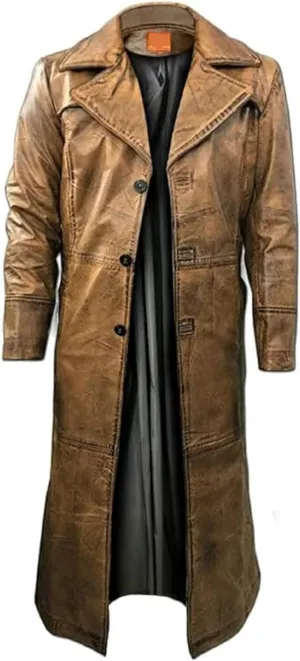 NEW GERMAN CLASSIC WW2 BLACK FULL FAUX FUR REAL SHEEPSKIN LEATHER TRENCH LONG WINTER DUSTER COAT JACKET FOR MEN