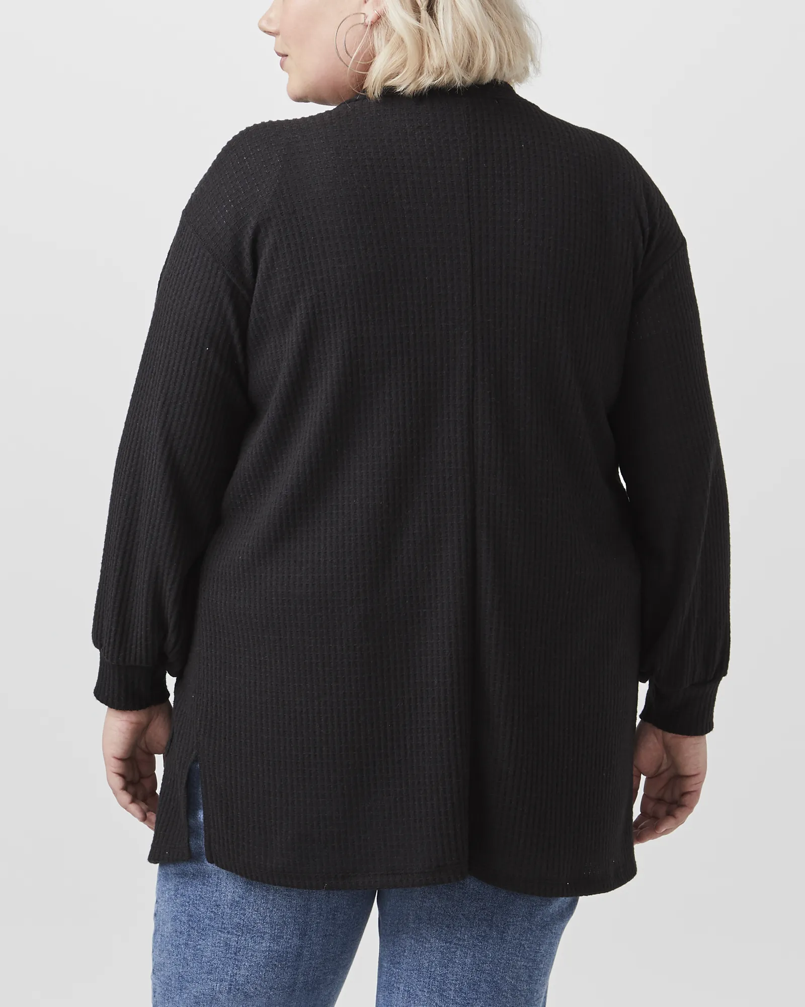 Odelia Balloon-Sleeve Cardigan | Black
