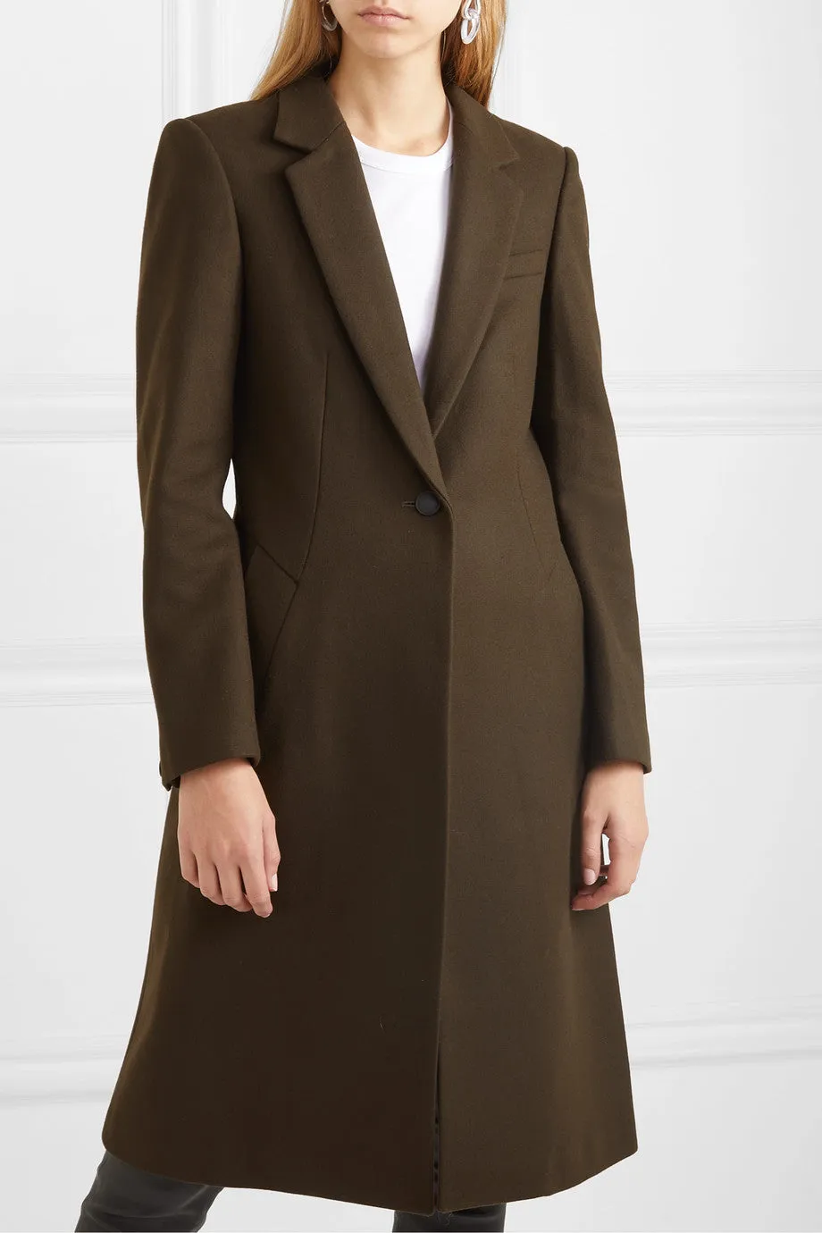 One Button Slim Fit Cotton Warm Thickened Overcoat Long Coat