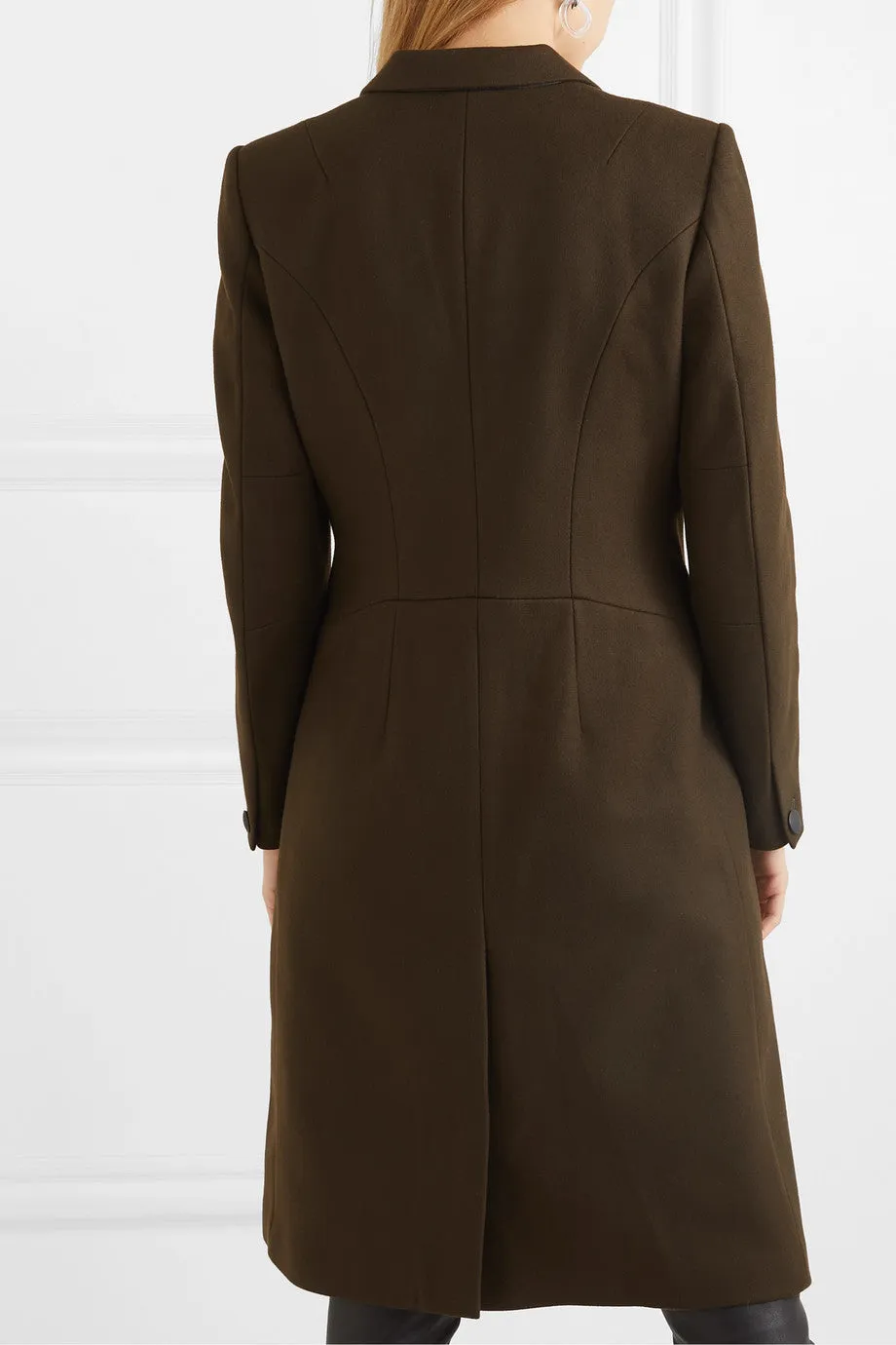 One Button Slim Fit Cotton Warm Thickened Overcoat Long Coat