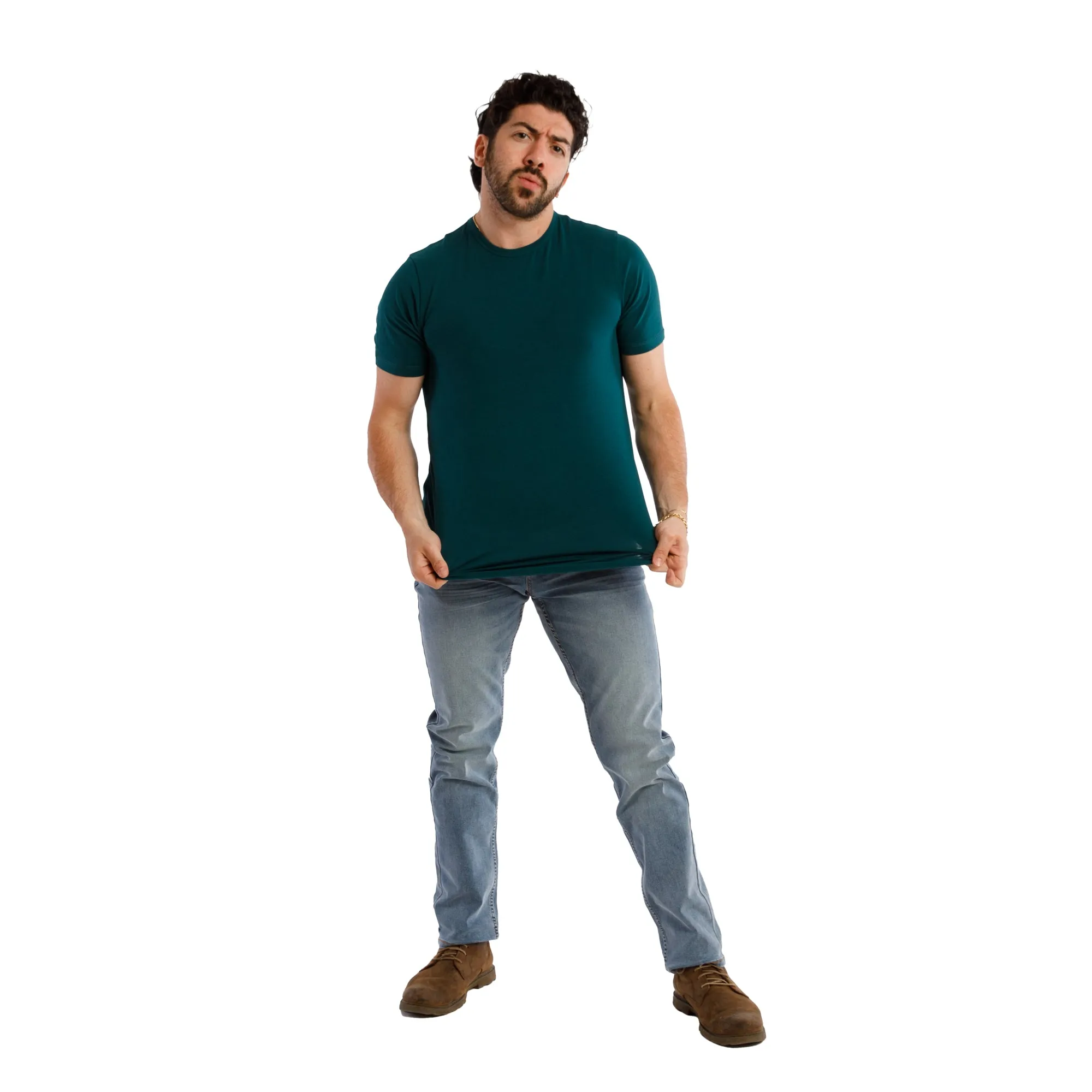Organic Crew Neck T-Shirt / Teal