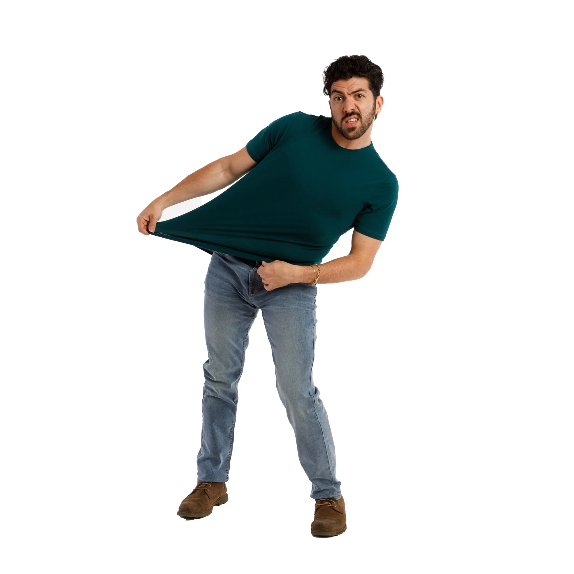 Organic Crew Neck T-Shirt / Teal