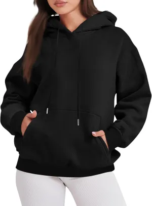 Oversized Hoodies For Women,2024 Fall Trendy Basic Plain Y2K Hoodies Drawstring Pullover Tops Long Sleeve Sweatshirt