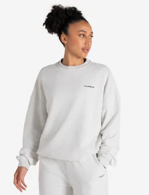 Oversized Sweatshirt - Light Melange Grey
