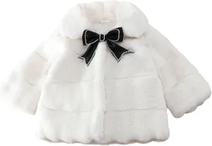 Panegy Baby Girl Winter Fur Coat Fuzzy Cute Warm Cape Jacket Cloak Overcoat 6 Months - 5 Years Thick Outwear