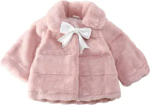 Panegy Baby Girl Winter Fur Coat Fuzzy Cute Warm Cape Jacket Cloak Overcoat 6 Months - 5 Years Thick Outwear