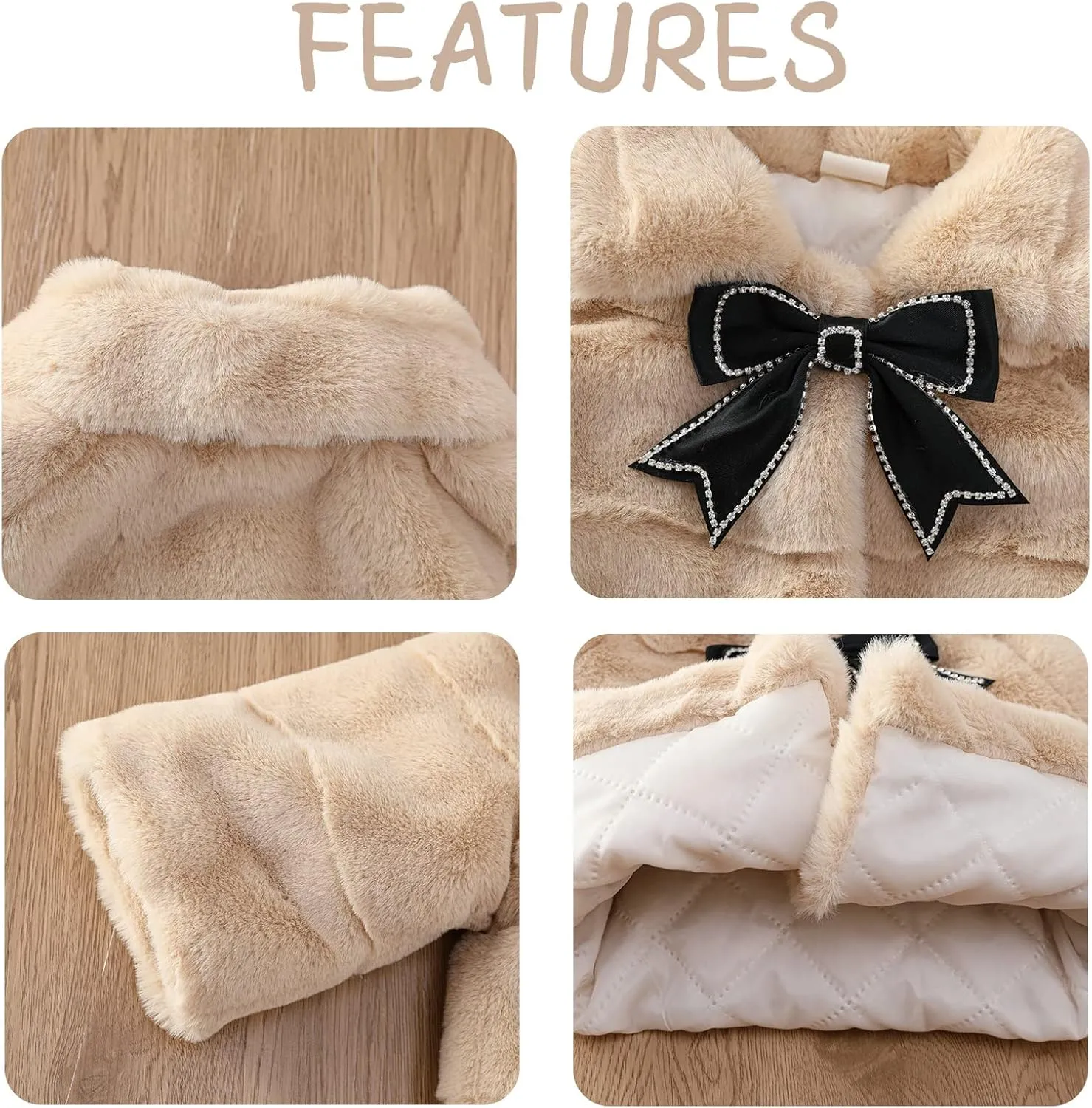 Panegy Baby Girl Winter Fur Coat Fuzzy Cute Warm Cape Jacket Cloak Overcoat 6 Months - 5 Years Thick Outwear