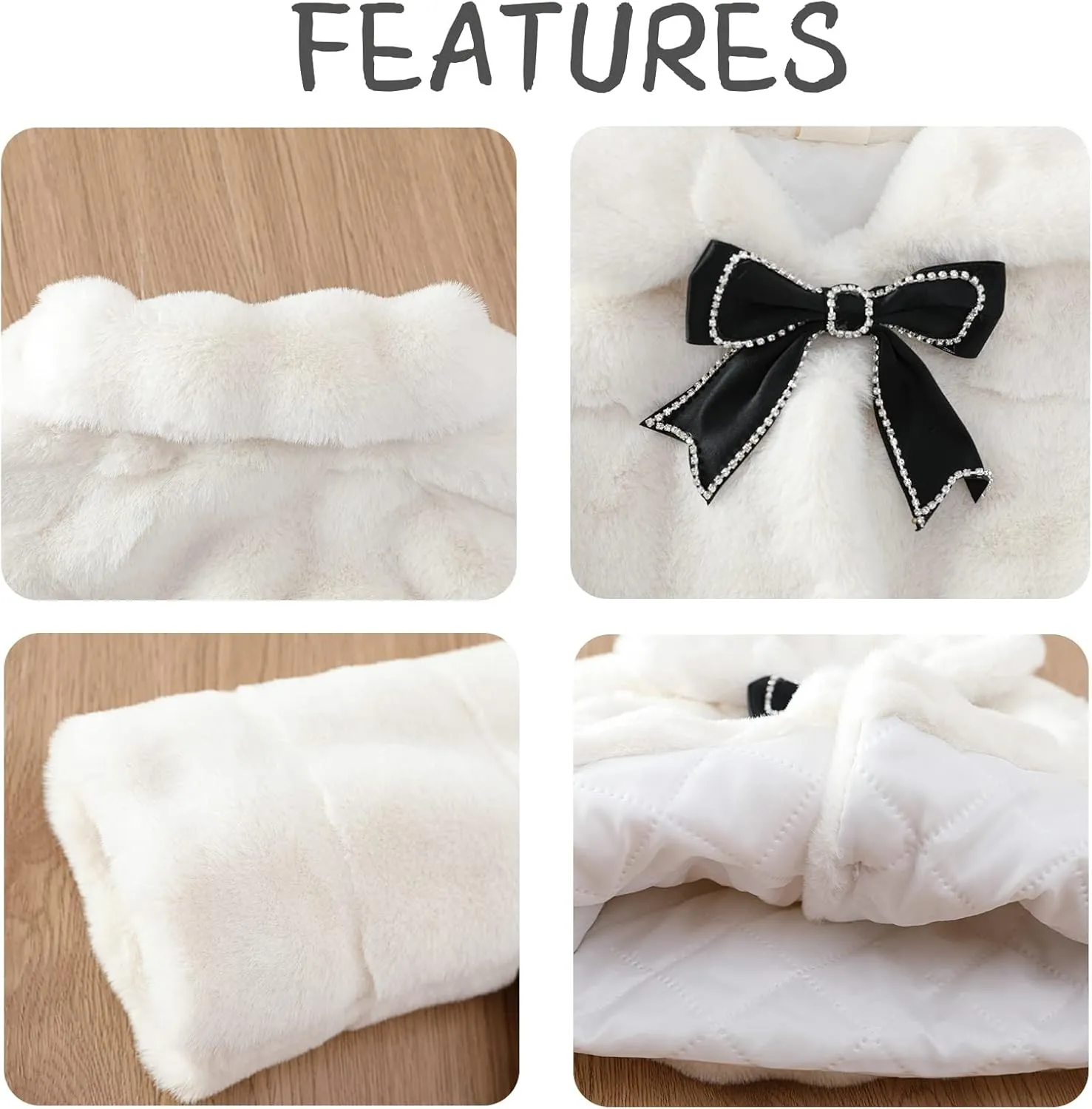 Panegy Baby Girl Winter Fur Coat Fuzzy Cute Warm Cape Jacket Cloak Overcoat 6 Months - 5 Years Thick Outwear