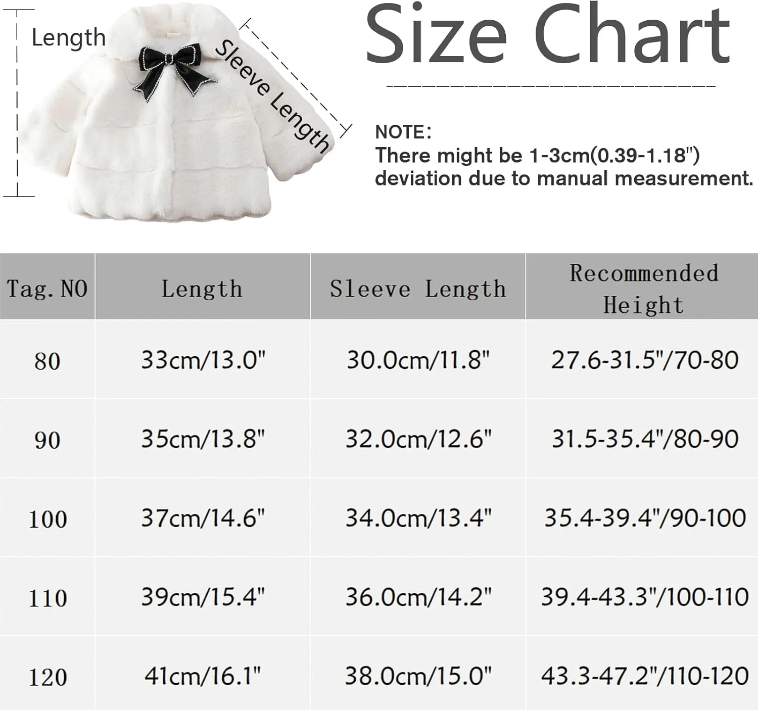 Panegy Baby Girl Winter Fur Coat Fuzzy Cute Warm Cape Jacket Cloak Overcoat 6 Months - 5 Years Thick Outwear