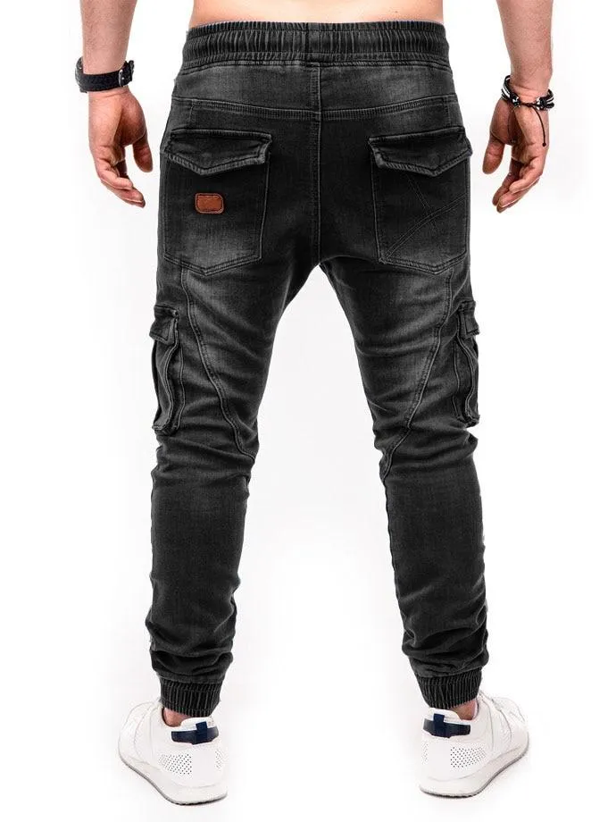 Premium Denim Cargo Joggers