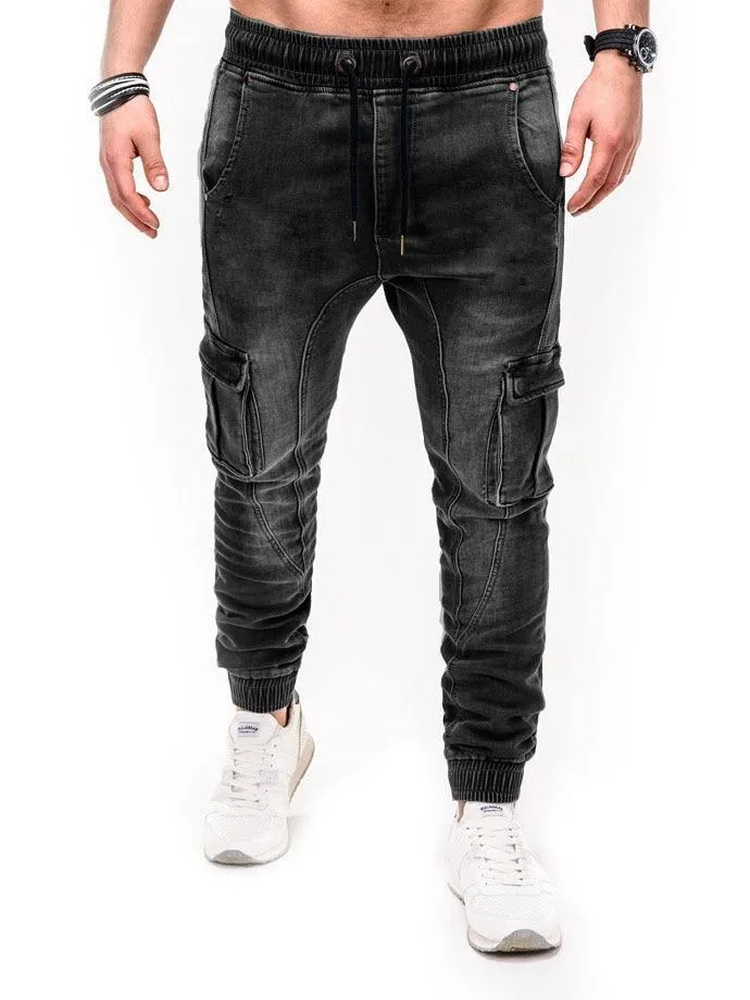 Premium Denim Cargo Joggers
