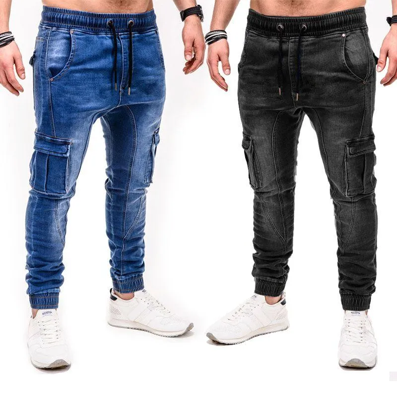 Premium Denim Cargo Joggers