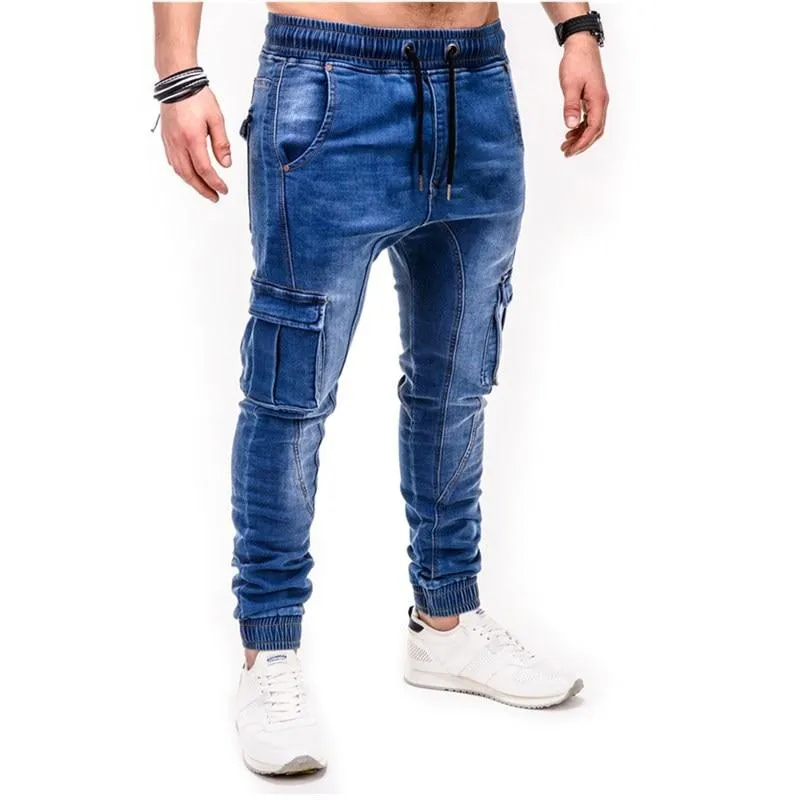 Premium Denim Cargo Joggers