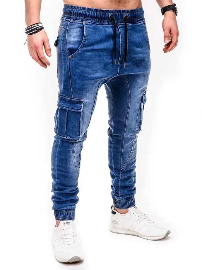 Premium Denim Cargo Joggers