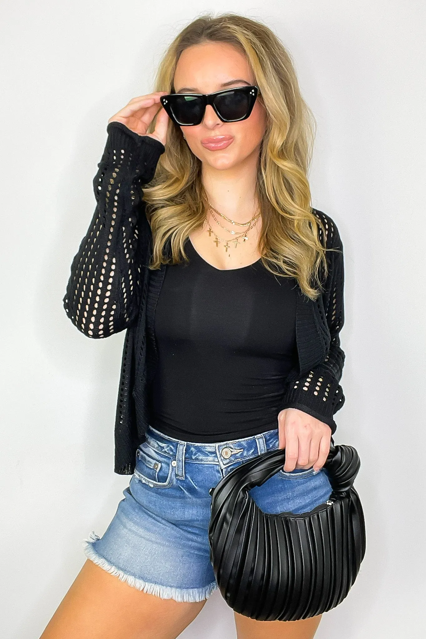 Prisilla Open Knit Pullover Cocoon Cardigan