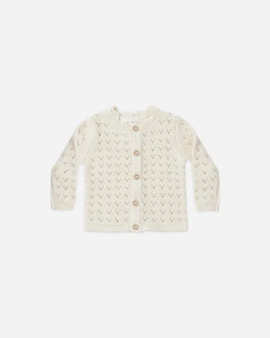Quincy Mae Natural Scalloped Cardigan