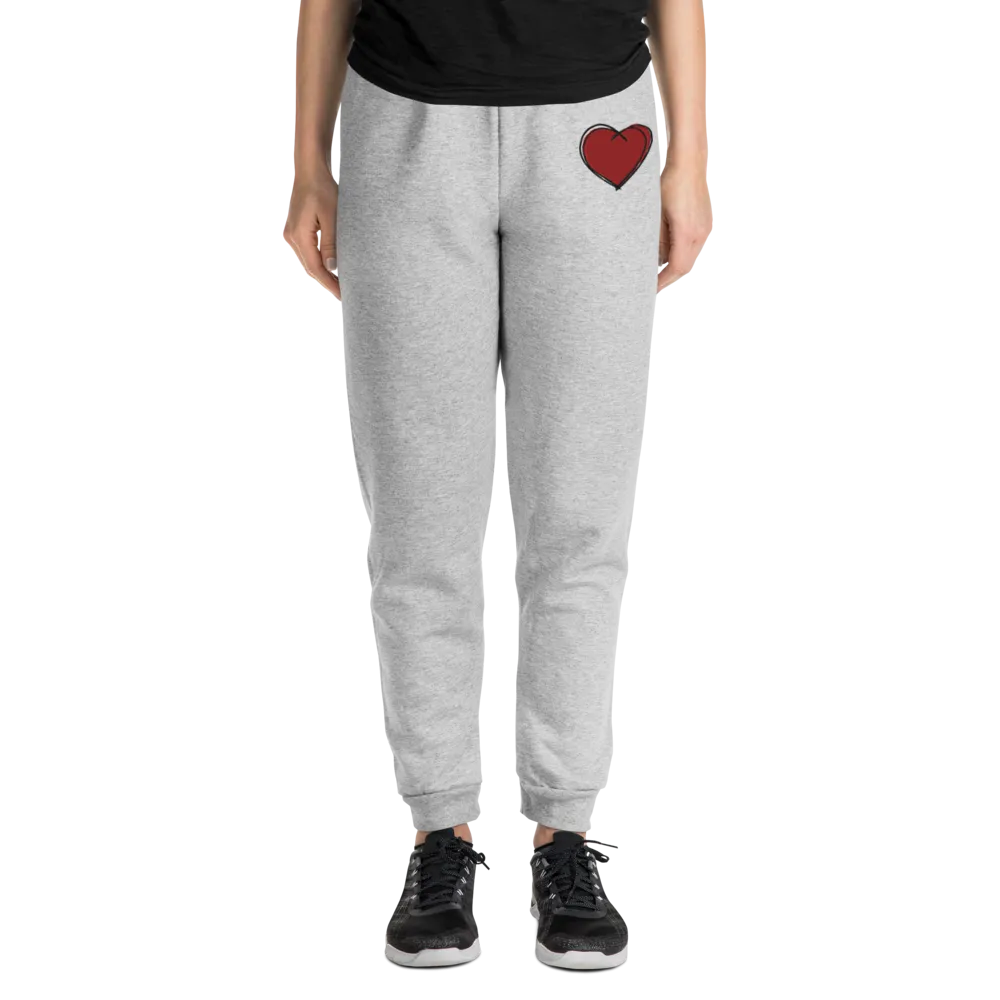 "RED HEART" EMBROIDERED JOGGERS