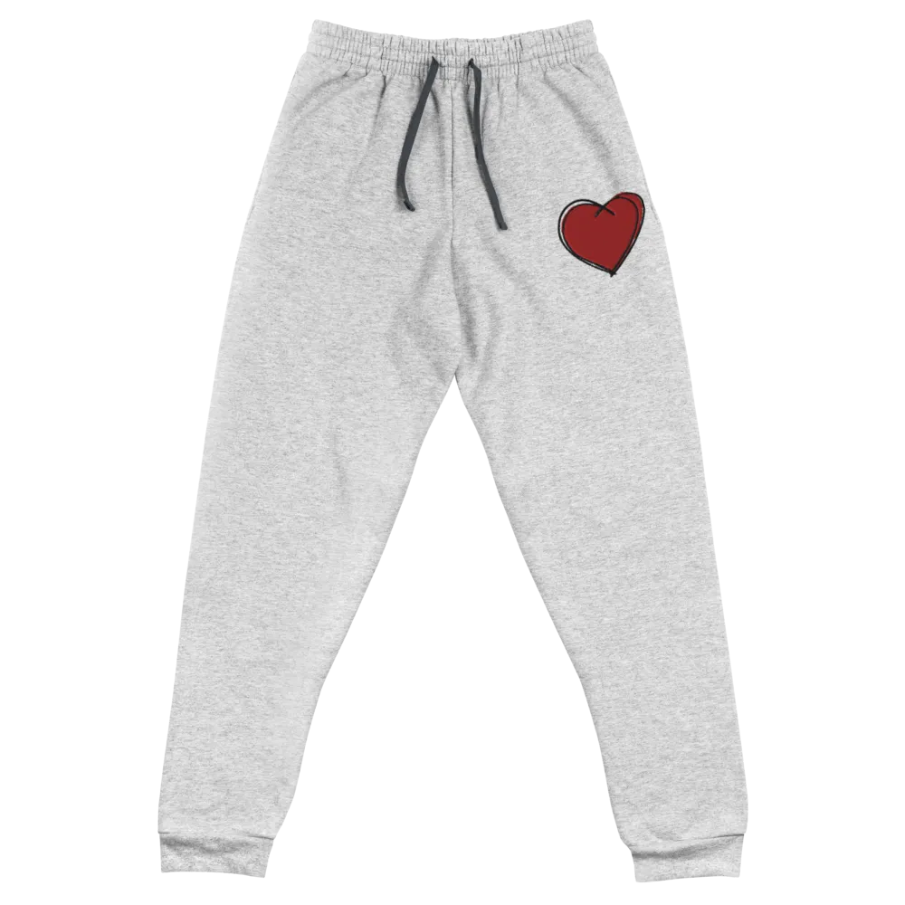 "RED HEART" EMBROIDERED JOGGERS