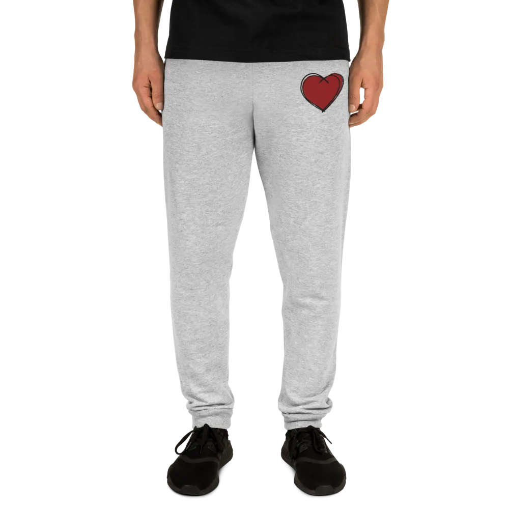 "RED HEART" EMBROIDERED JOGGERS