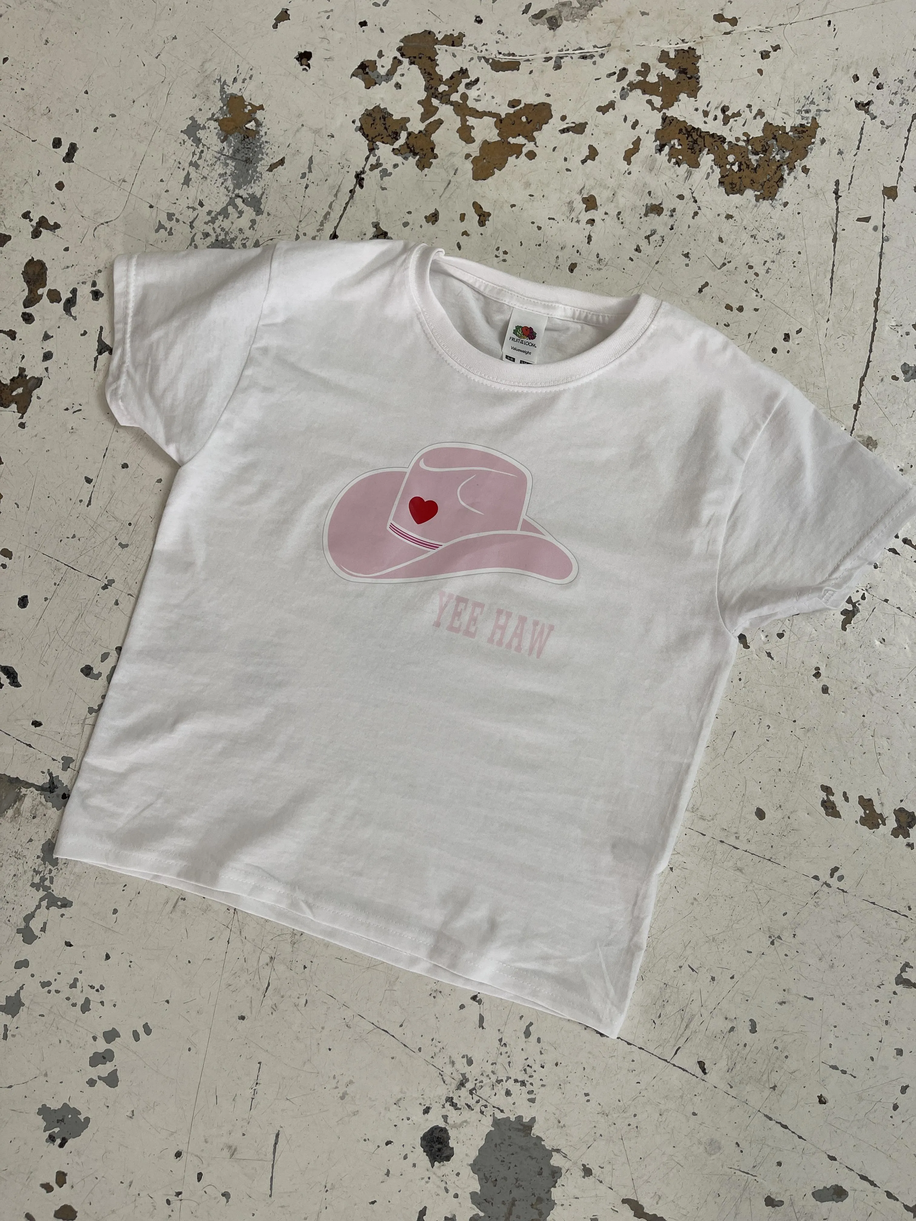 "Yee haw" baby tee - white