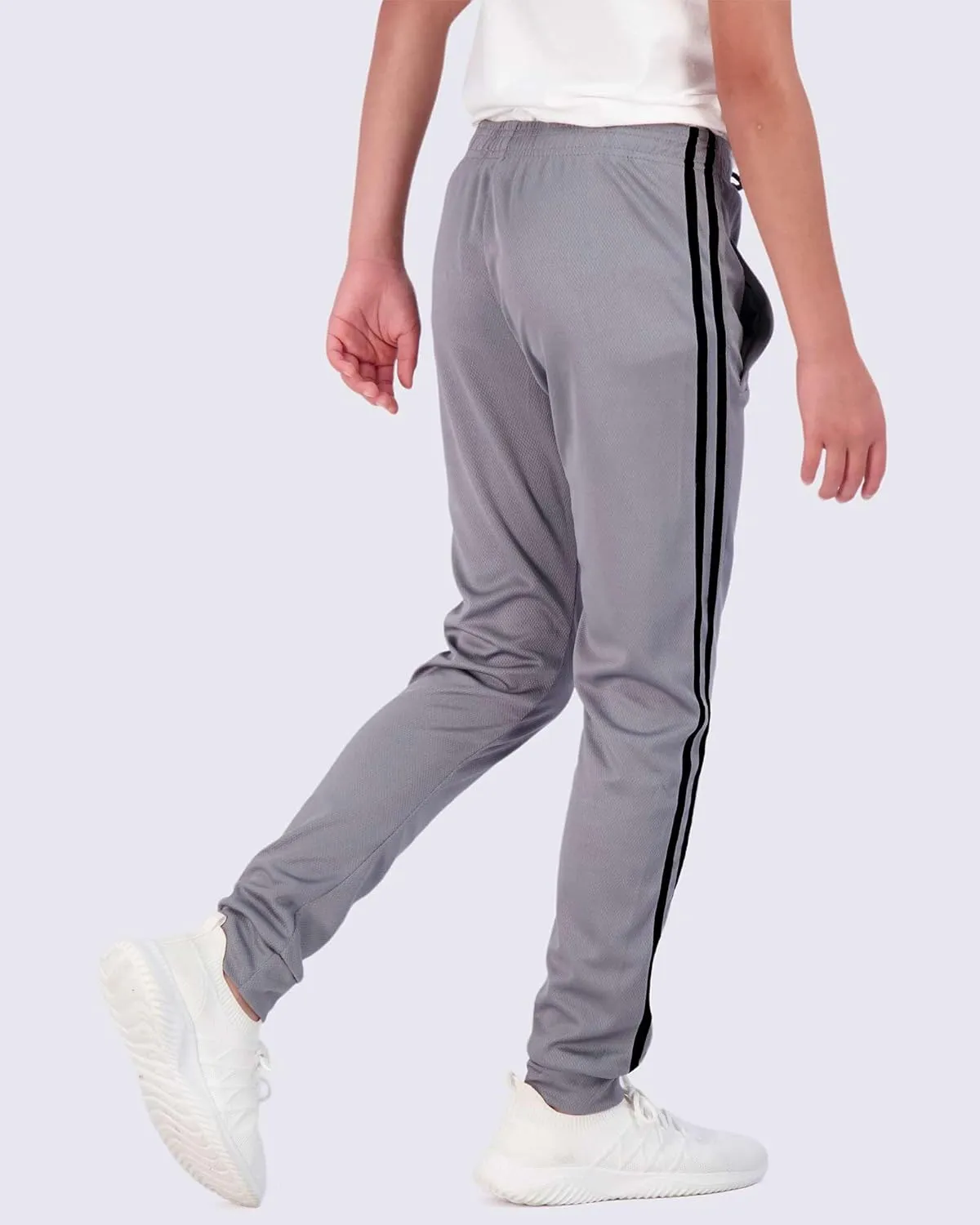 Real Essentials 3 Pack: Boy's Mesh Active Athletic Casual Jogger Sweatpants with Pockets