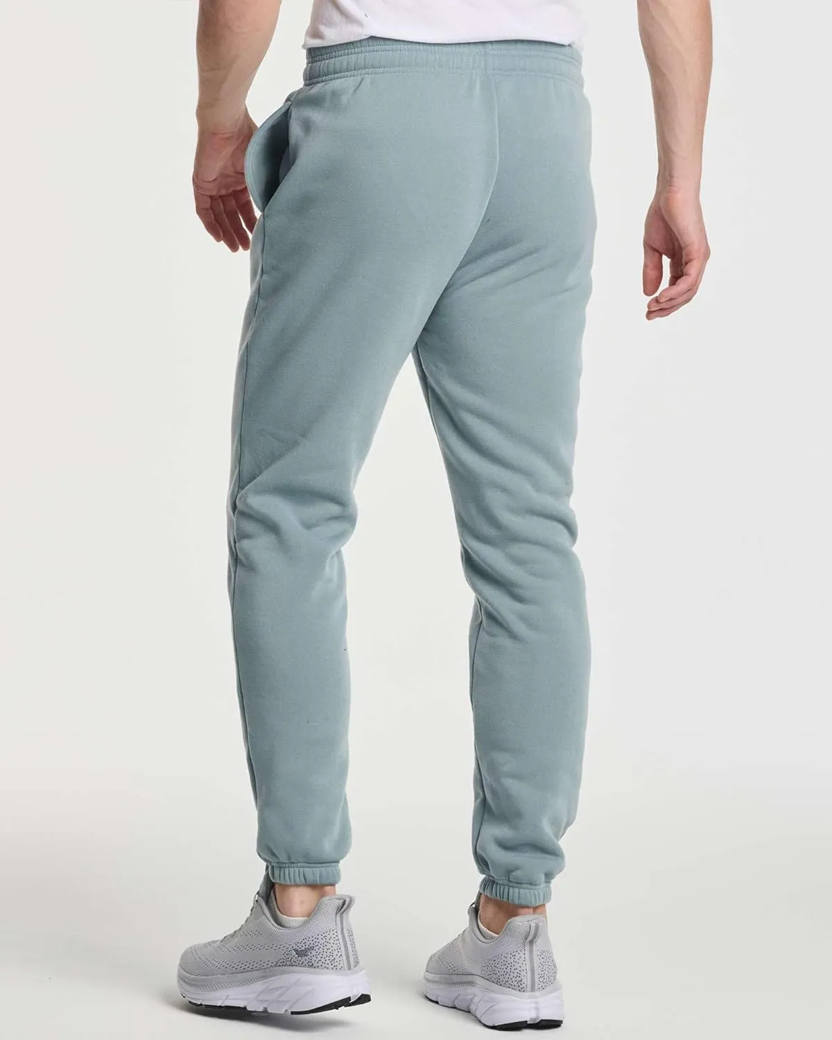 Real Essentials 3 Pack: Men's Fleece Elastic Bottom Jogger Sweatpants with Pockets (Available in Big & Tall)