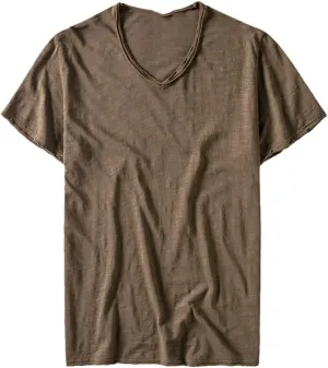 SaoBiiu Summer V-Neck T-Shirt Men Combed Cotton Short Sleeve T Shirt Men's Fitness Undershirt Tops Tees