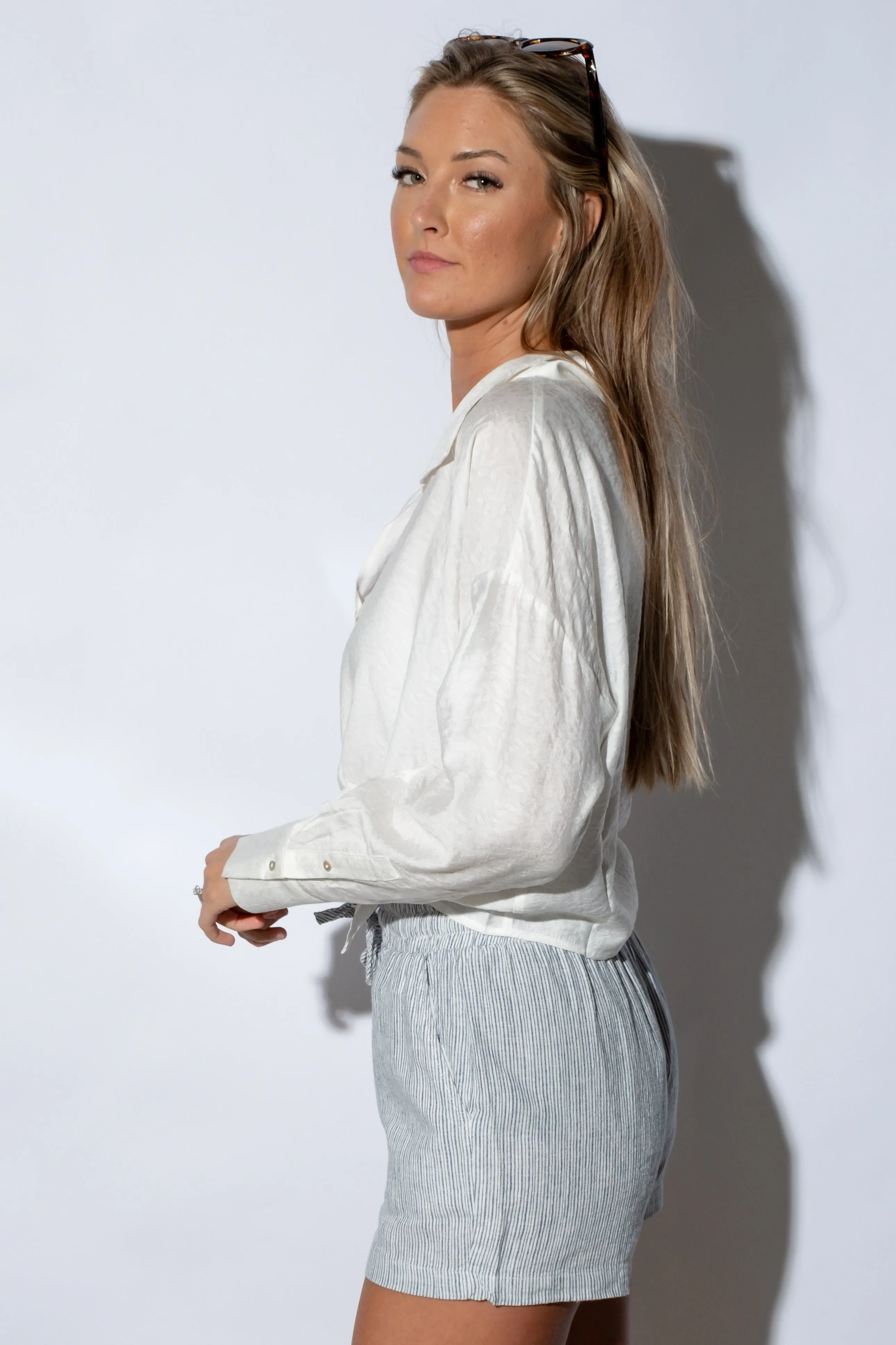 Shea Textured Tie Top