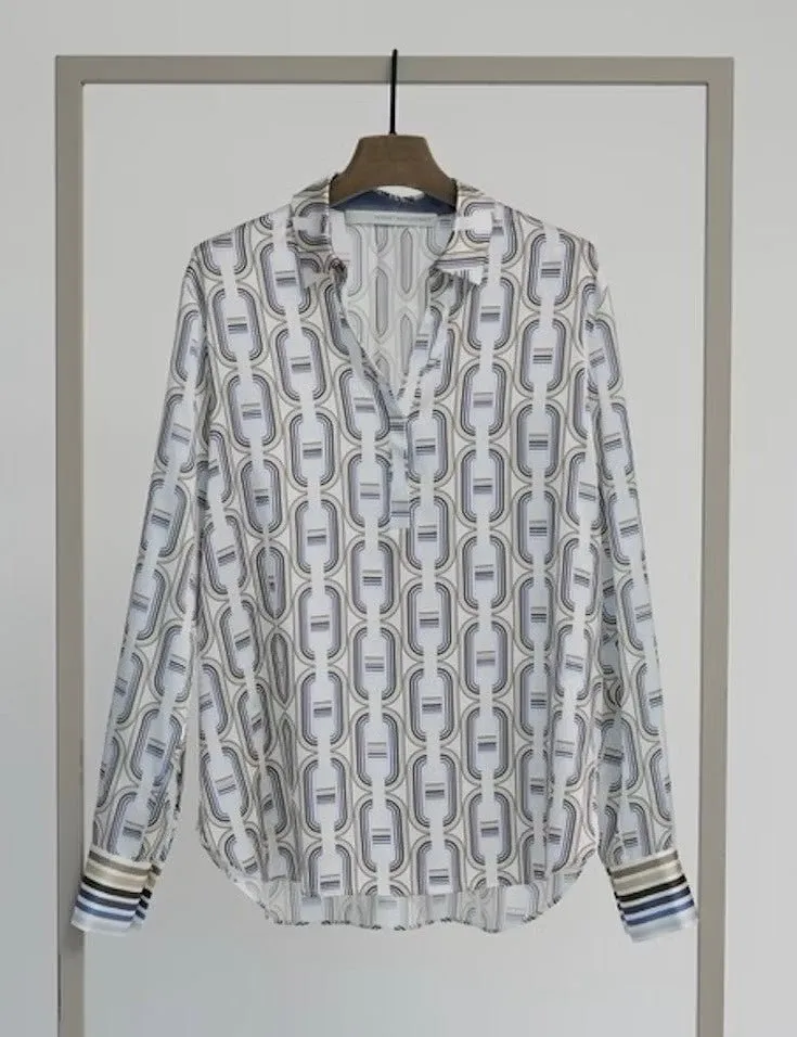 Silk Blouse in Seaside Multi