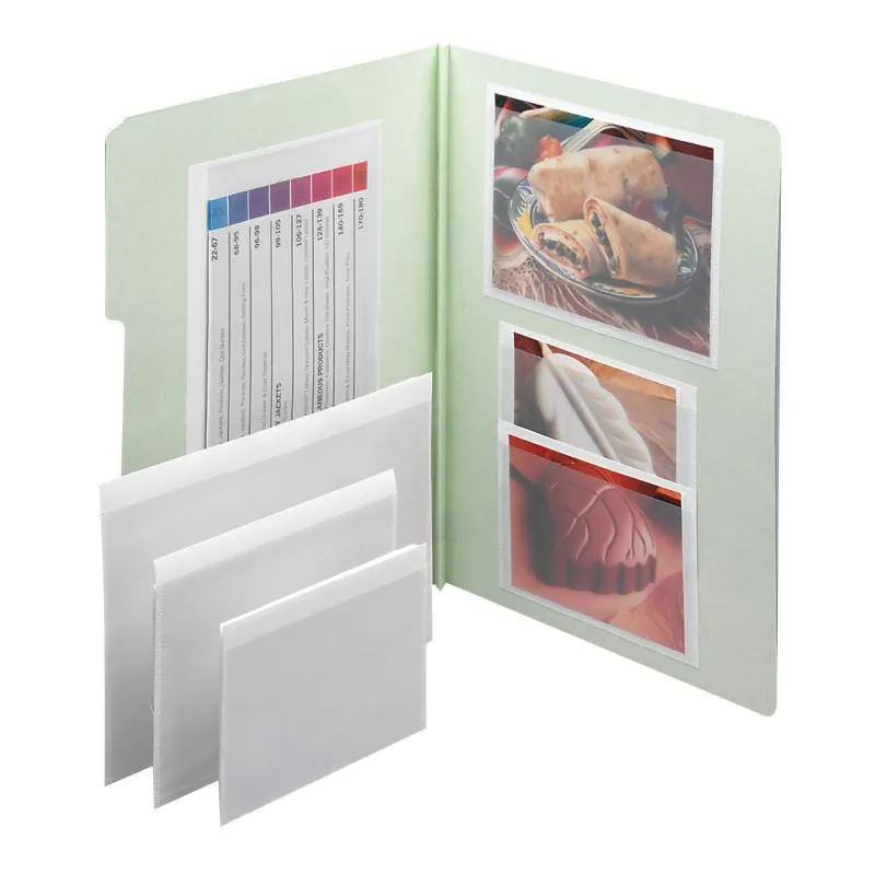 Smead Self-Adhesive Poly Pocket, 9" x 5-9/16", Clear, 100 per Box (68185)