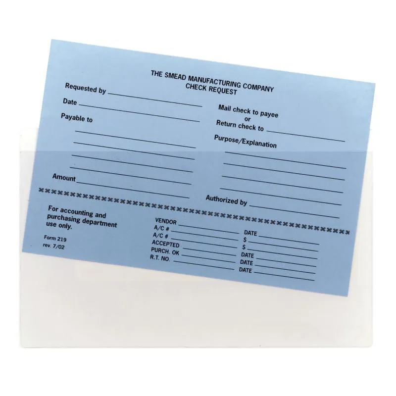 Smead Self-Adhesive Poly Pocket, 9" x 5-9/16", Clear, 100 per Box (68185)