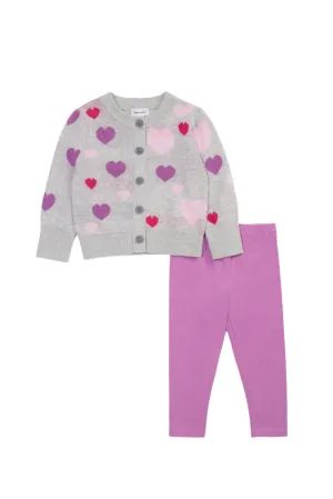 Splendid girls tossed hearts sweater set